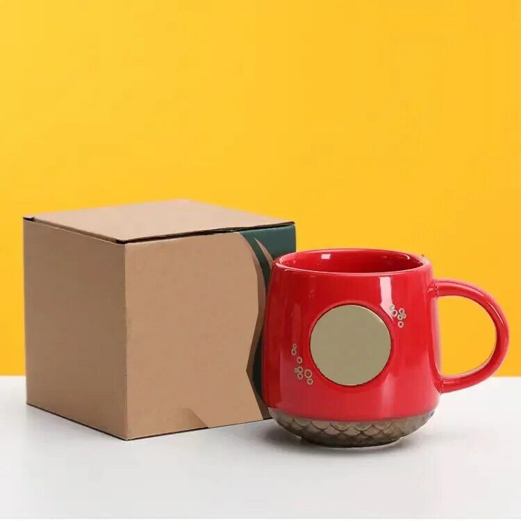 중앙 퍼크 디자인 커피 머그잔, 맞춤형 티 컵, 초콜릿 우유 맥주 머그잔, 연인 친구 선물, 스푼 포함