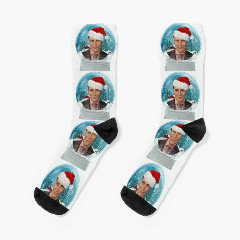 Weihnachten Hannibal im Winter Schneekugel mit Weihnachts mütze Socken Luxus Socke Winter Geschenke Spaß Socken warme Socken Socken Frauen Männer