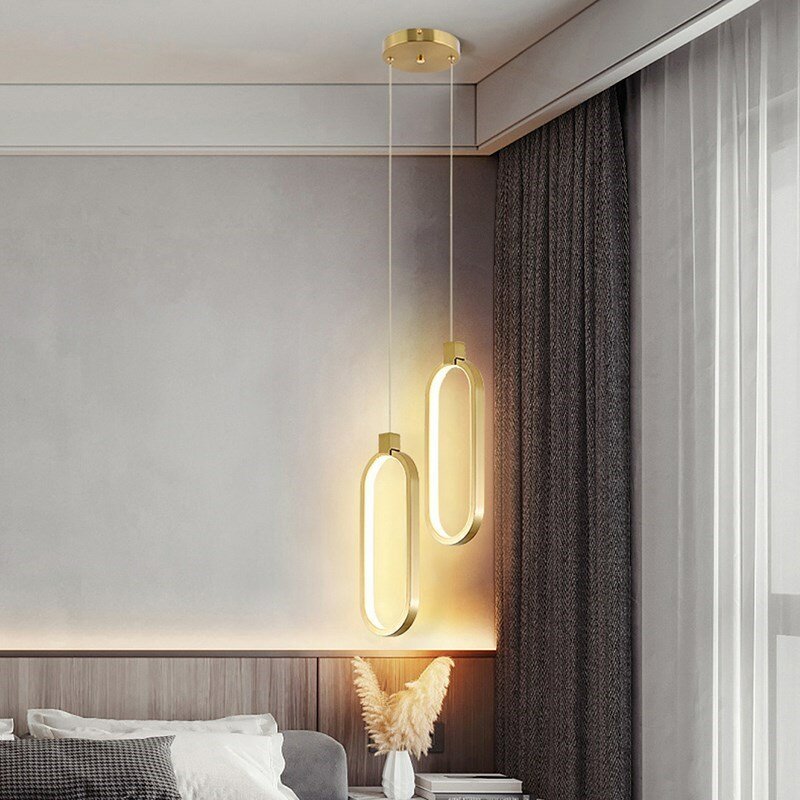 Moderno e minimalista led pingente de luz lustre para o quarto restaurante sala estar ouro preto pendurado lâmpada decoração lustre