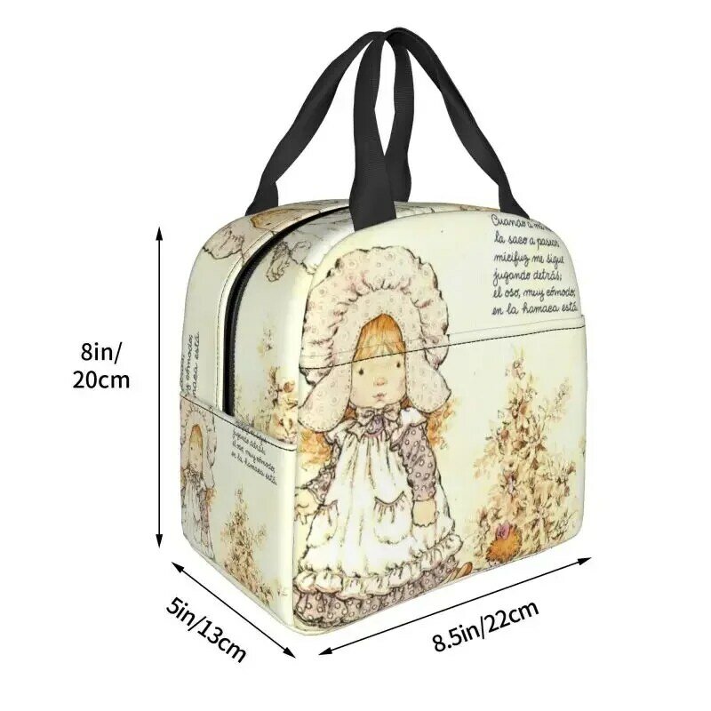 Benutzer definierte Cartoon Sarah Kay Lunch Bag Frauen Mädchen Kühler wärme isolierte Lunchboxen für Kinder Schulkinder
