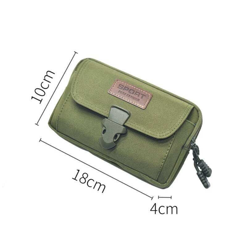 Monedero informal para teléfono móvil, bolsa de cintura multifunción, tela Oxford, cinturón Horizontal/Vertical, color caqui/Negro/verde