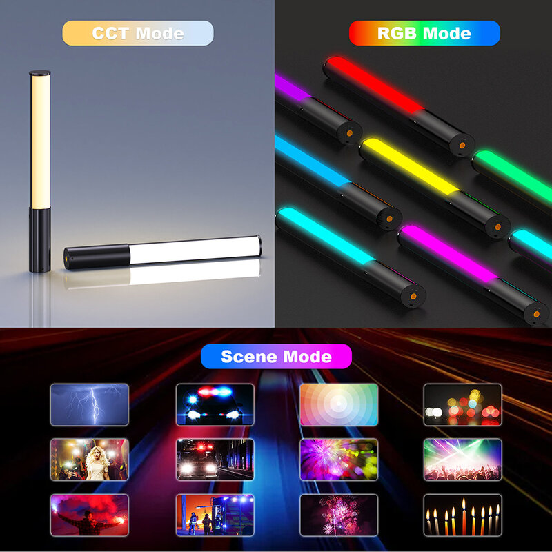 Camera fill light stick 3600 color RGB full-color two-color temperature hand-held remote LED fill light