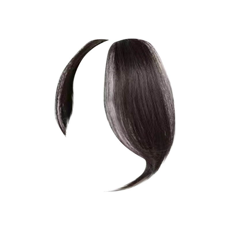합성 가짜 앞머리 여성 천연 미드 포인트 네트 레드 8 자 앞머리 익스텐션, 심리스 프렌치 사선 앞머리 이마 가발