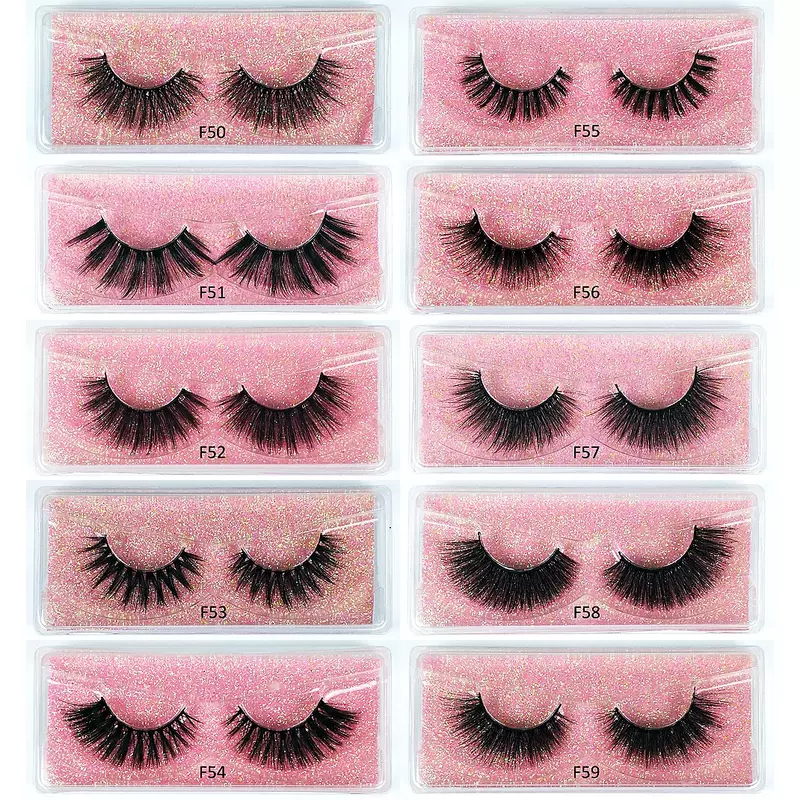 Mink Lashes Bulk Wholesale 10 Pairs 3d Mink Eyelashes Natural Fluffy False Eyelashes Pack Makeup Soft Thick Fake Lashes