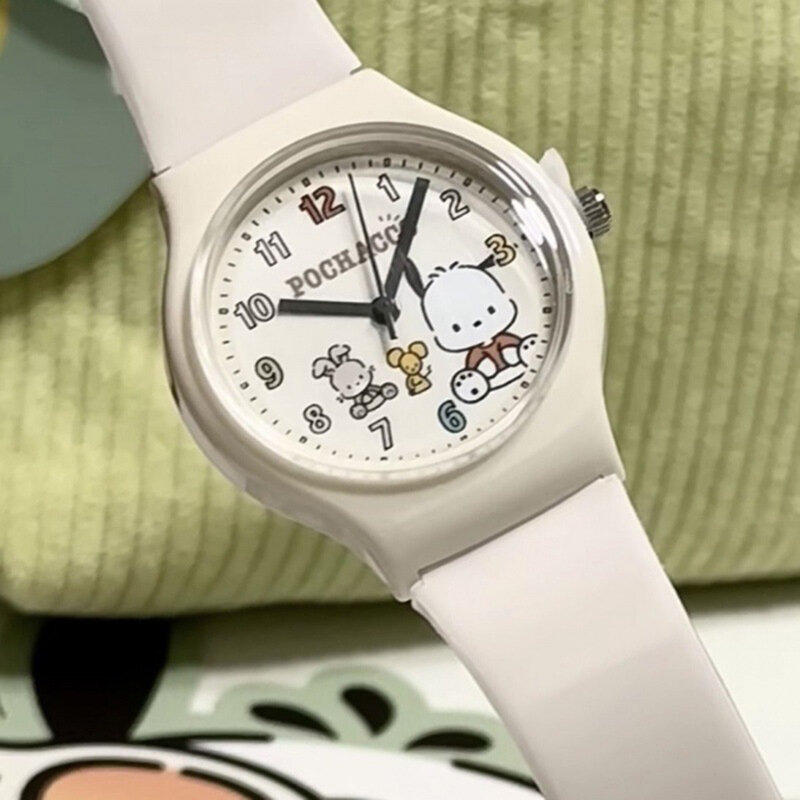 Nowy zegarek studencki silikonowy pasek zegarek dla dzieci moda białe słodkie szczeniak mozaika kreskówkowa zegarki dla dzieci zegar prezenty