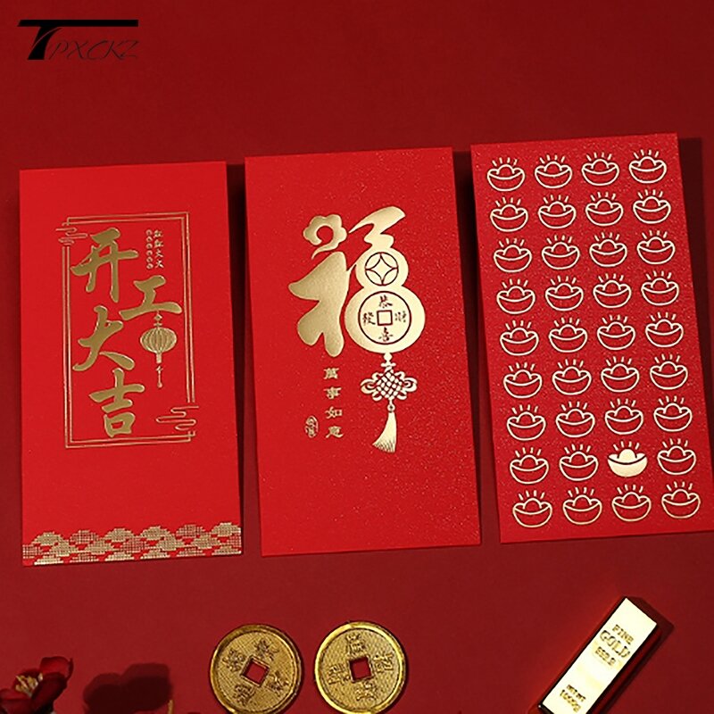10 pzshappy compleanno busta rossa stampa a caldo tasca rossa creativa tasca rossa per soldi fortunati compleanno matrimonio buste regalo rosse