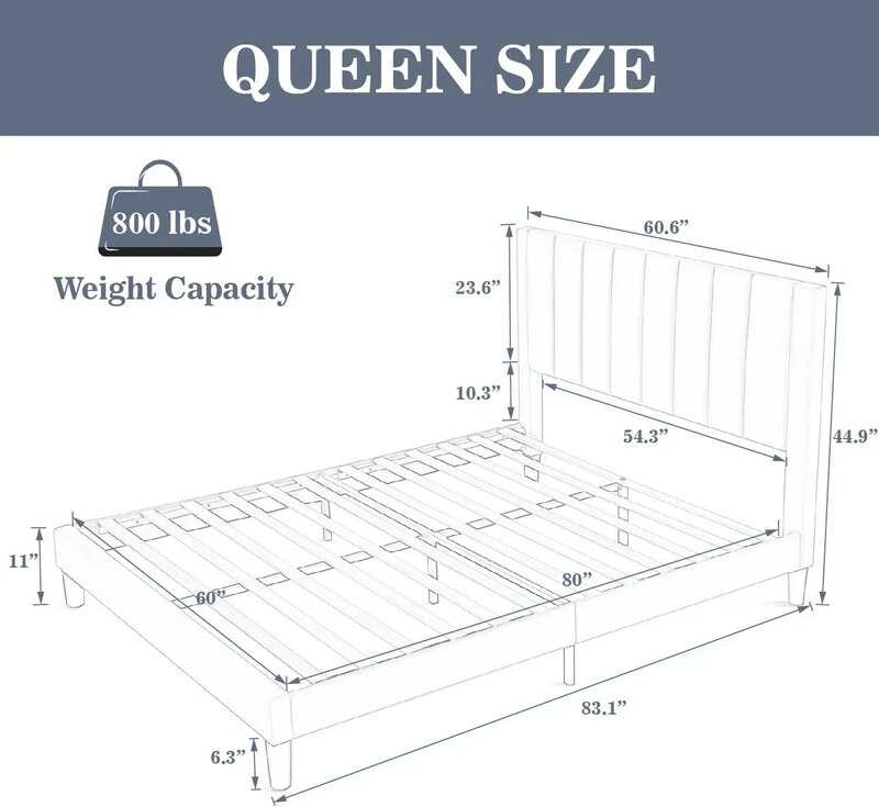 Doppelbett rahmen Samt gepolsterter Bett rahmen mit vertikalem Kanal Plexus Kopfteil Box spring optional für einfache Montage grün