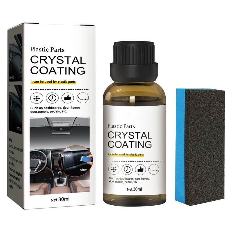 Crystal Coating Remodelar Agente com Esponja, Restaurador de peças de plástico para carro, Fácil de usar, duradouro, 30ml
