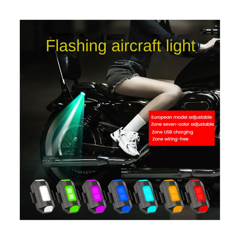Drone lampu sorot LED USB 7 warna, lampu peringatan berkedip sinyal Mini Terbang malam Drone ekor sepeda anti-tabrakan