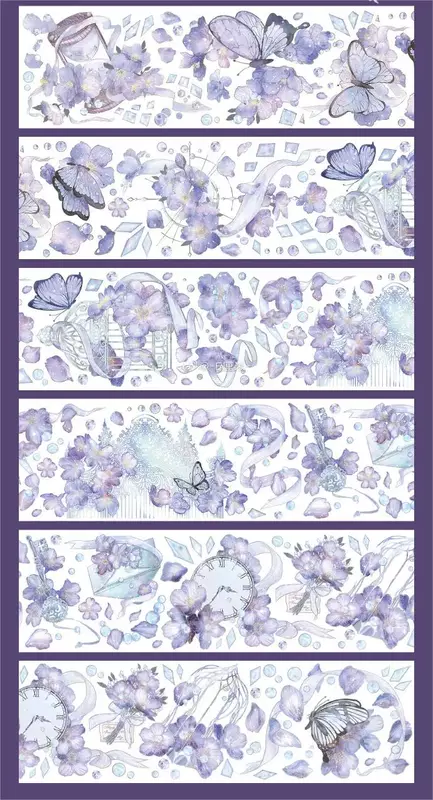 Nastro per animali domestici lucido leggero con guscio da giardino a farfalla con fiore viola