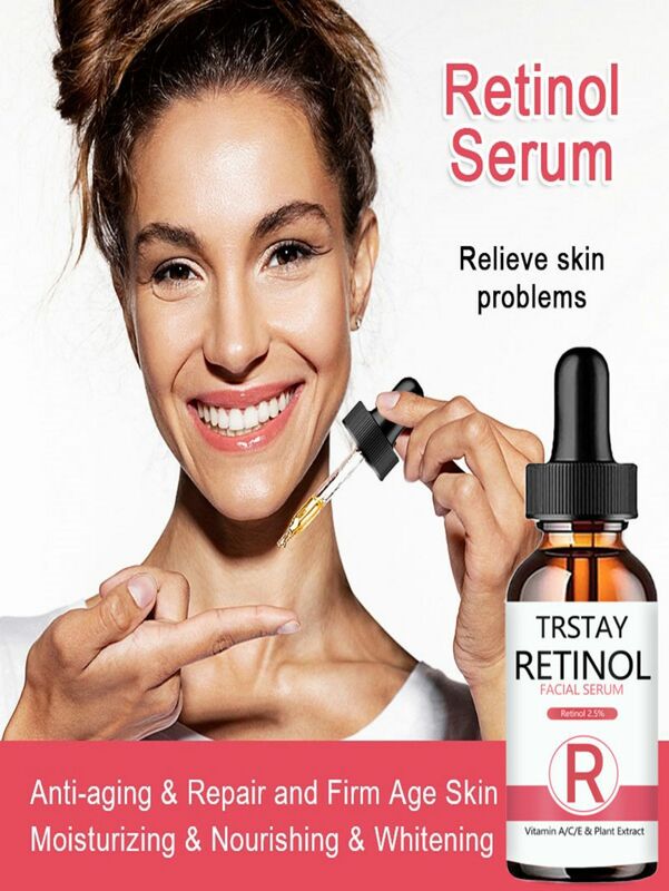ใบหน้า Retinol Serum 2.5% พร้อมด้วย Hyaluronic Acid Anti Wrinkle Whitening Moisturizing Brightening Retinol Essence Skin Care