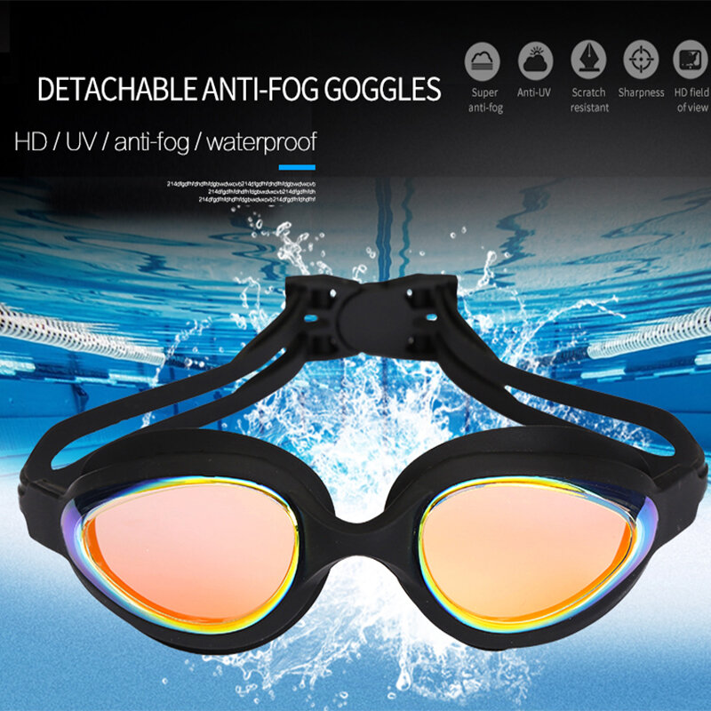 ว่ายน้ำแว่นตา Anti-Fog UV ป้องกันว่ายน้ำแว่นตากันน้ำซิลิโคนแว่นตากันน้ำสวมใส่ผู้ชายผู้หญิงผู้ใหญ่