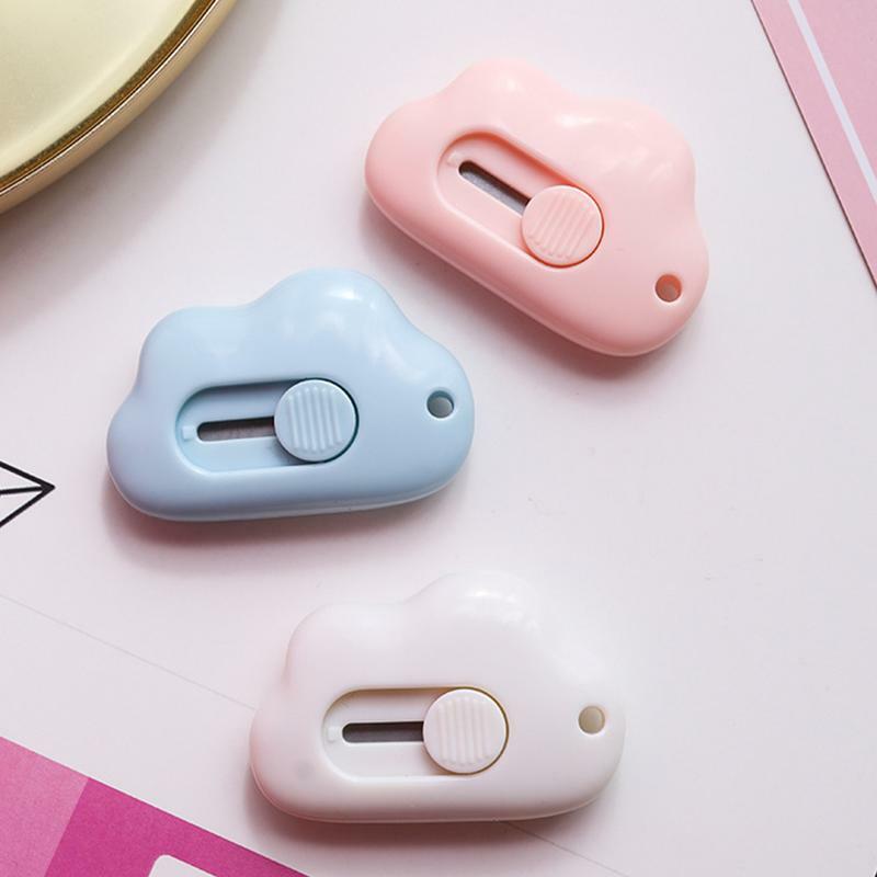 Office Mini Box Cutter Cute Cloud Portable Utility Paper Retractable Small Letter Opener Portable Dismantling the Courier Tool