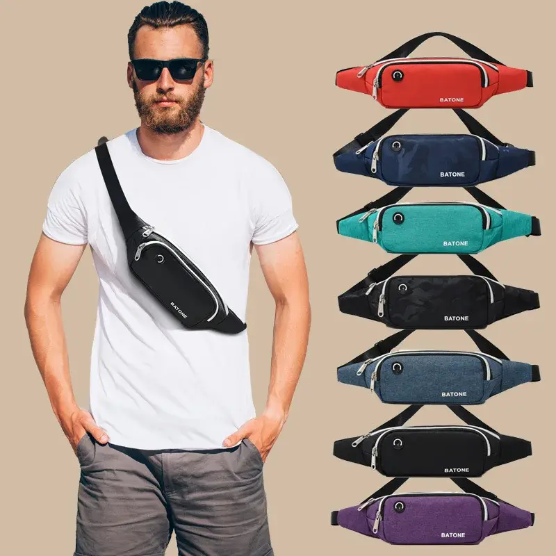 Waist Bags Waterproof and Wear-resistant Canvas Sports Running Mobile Phone Waist Bag Small Lightweight Unisex Small Chest Bag