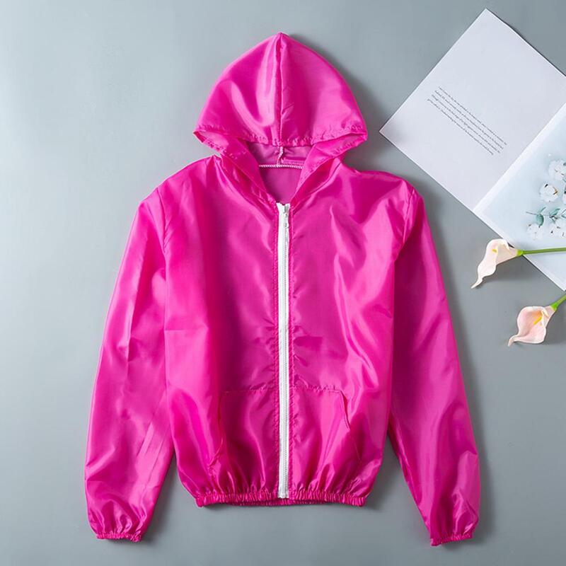 Ropa de protección solar con capucha para mujer, chaqueta resistente a los rayos UV de Color sólido, Tops de verano para exteriores, correr, senderismo, ciclismo