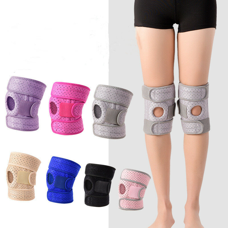 Fitness Silicone Spring Full Knee Brace Strap Patella Medial Support Strong Meniscus Compression Protection Running Sports Pads