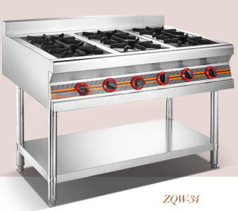 2023 Hot Sale Cuisinière à gaz 6 brûleurs, Eva de cuisinière à gaz de restaurant, Eva de cuisinière à gaz portable commercial (ZQW-34)