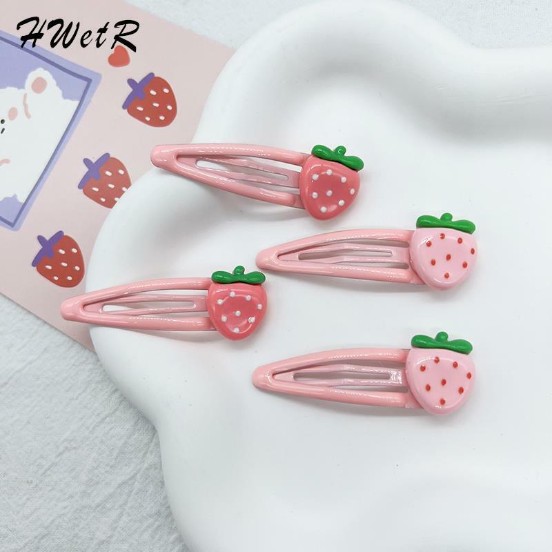 2 pz/set Cute Sweet Strawberry Hairpin Lovely Pink Hair Clips Women Girls Bangs Clips BB Snap Clip accessori per capelli