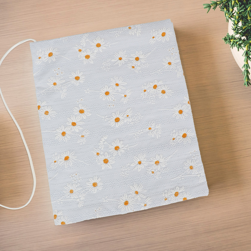 Foldable Livro Decoração Sleeve Protector, capa dura, pano macio, padrão flor, A5