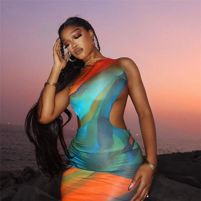 Colorful Women's Prom Dress Sexy Backless Summer Long Maxi Party Gown Casual Daily Streetwear Beach Holiday Skirt Robes In Stock