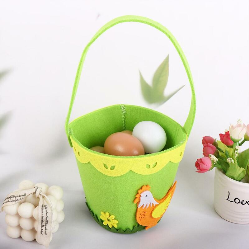 Festival Home Decoration Candy Egg Buckets Ornament With Handle For Children Kids Candy Bag Gift Pouch Tote Bag Easter Egg Bag