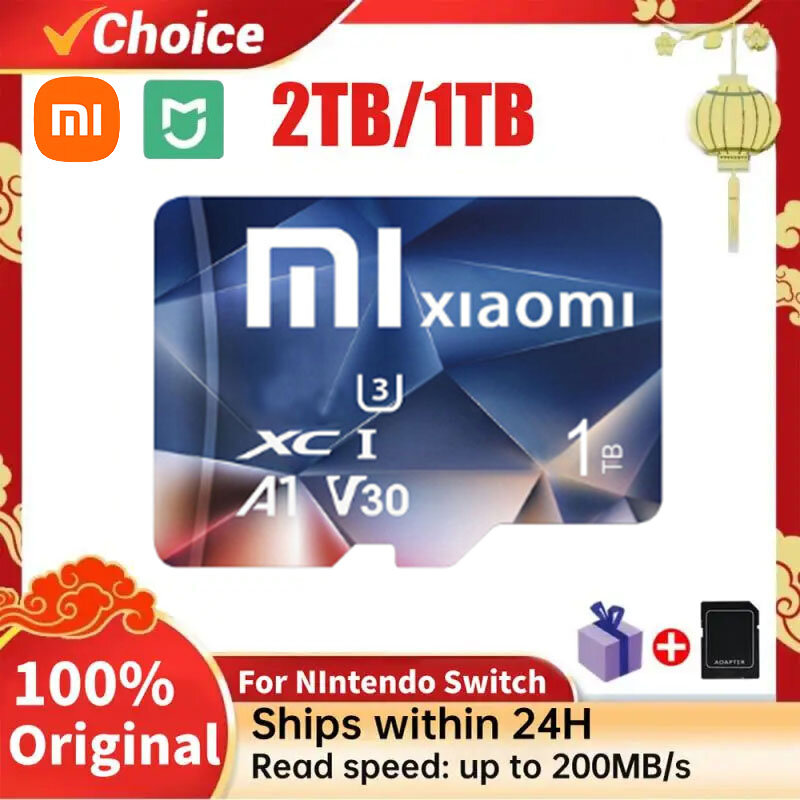 MIJIA-Xiaomi Micro TF SD Card, Smart Flash, Cartão de Memória de Alta Velocidade, Telefone, Câmera, A1 Classe 10, 2TB, 1TB