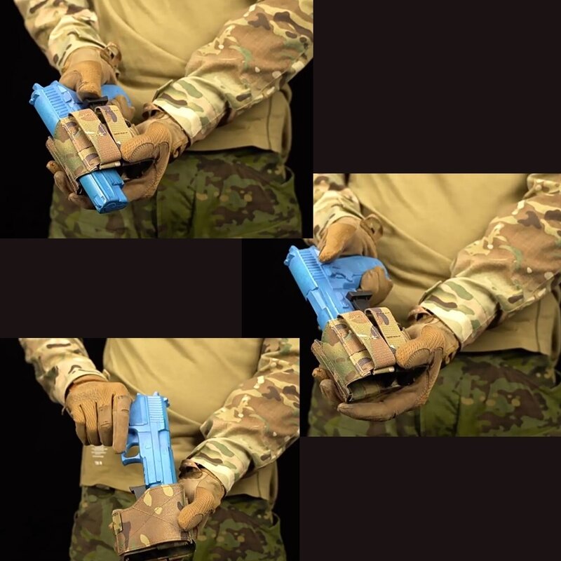 Sarung pistol multifungsi taktis portabel, sarung ikat pinggang MOLLE Volume kecil dapat diatur cepat menggambar