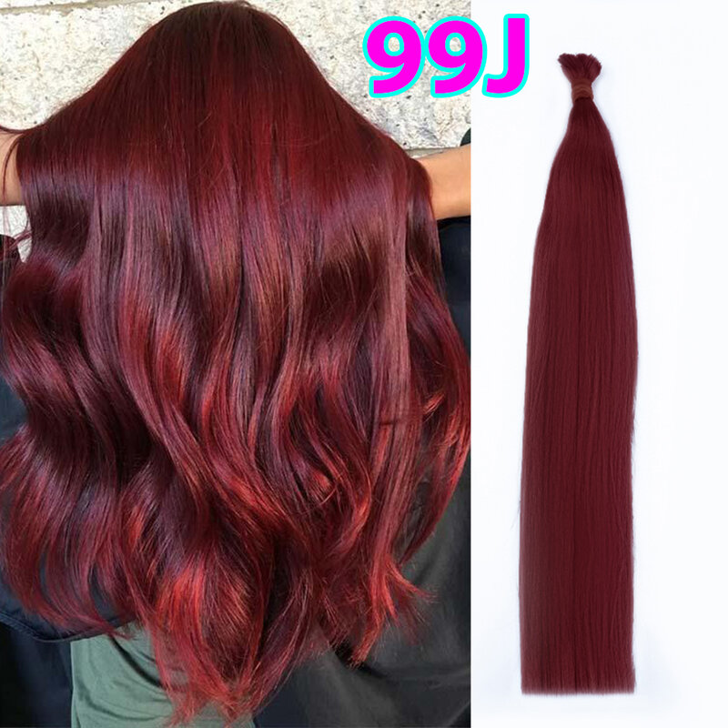 Wholesale Human Hair Bulk No Weft 99J# Vietnamese Hair Virgin Remy Straight Hair Bulk 18-30nch 100% Real Natural Hair Extension
