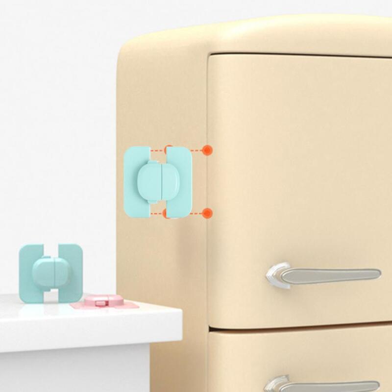 Cerradura de seguridad para refrigerador, fuerte antiapertura cerrojo con un clic, 6,4x6cm, pestillo para puerta de congelador, para el hogar