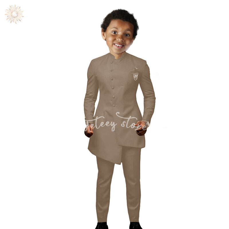 UETEEY 2024, костюм для мальчиков, официальный смокинг, классический приталенный костюм из двух предметов, пиджак, брюки для свадьбы, выпускного