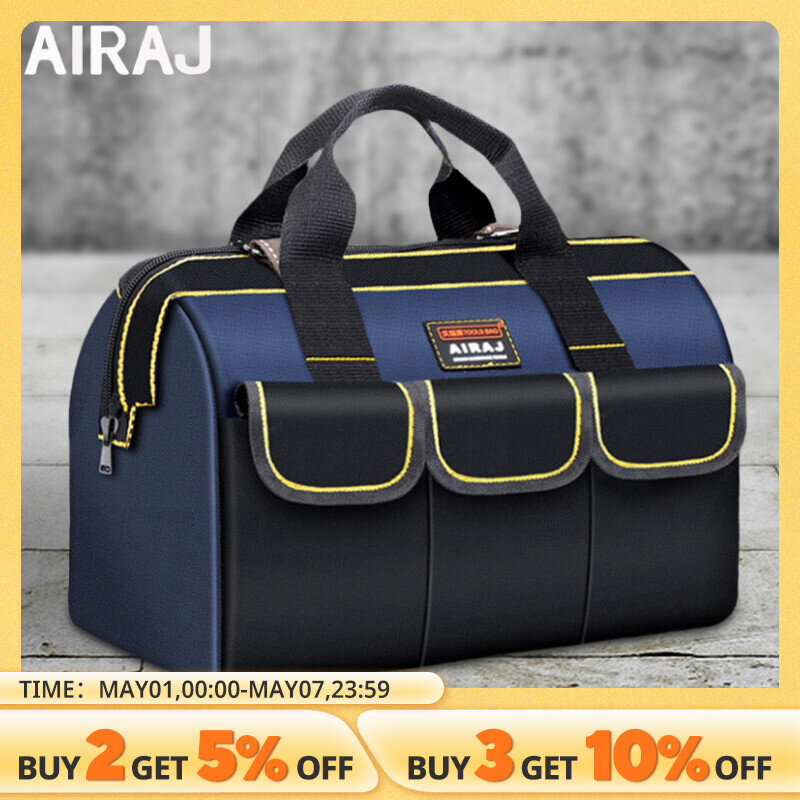 Airaj กระเป๋าเครื่องมืออเนกประสงค์, กระเป๋า1680D ช่างไฟฟ้ากันน้ำและทนต่อการสึกหรอความจุสูง