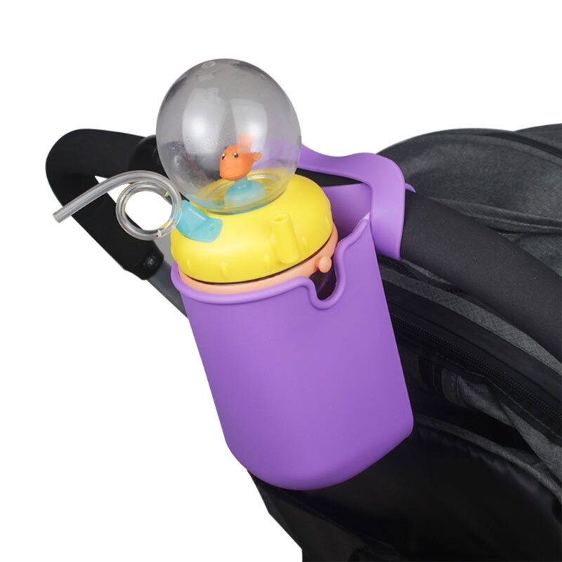 Carrinho de bebê porta-copo de silicone para cadeira de rodas copo para carrinho e telefone/bebida QX2D