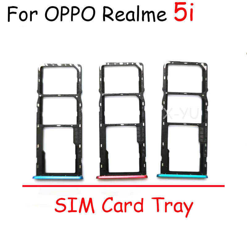 10 pçs para oppo realme 5 / 5i / 5 pro sim cartão bandeja slot titular adaptador soquete peças de reparo
