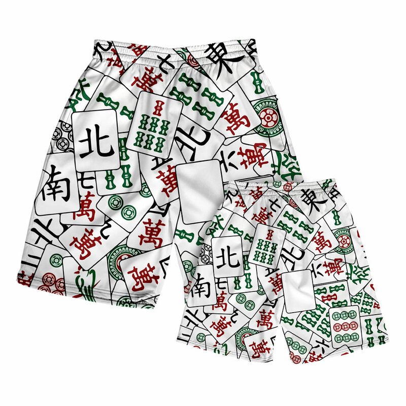 2022สไตล์ฮ่องกง Retro Mahjong พิมพ์ลายเสื้อแขนสั้นกีฬาฤดูร้อนสไตล์จีนหลวมๆขนาดใหญ่ผู้ชายเสื้อผ้า