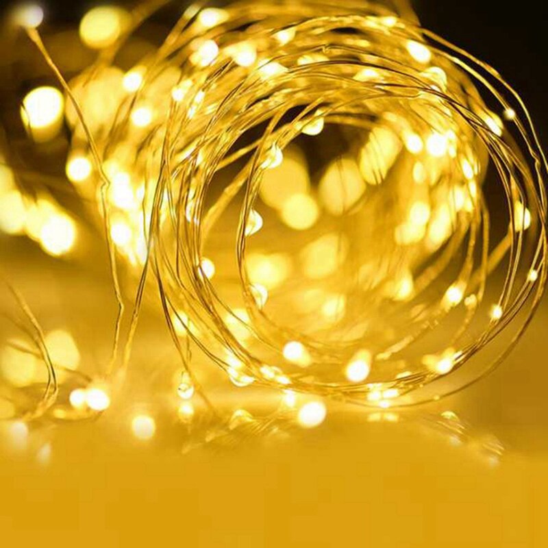 Luces LED de hadas con batería, luces parpadeantes de alambre de cobre para boda, dormitorio, fiesta de navidad