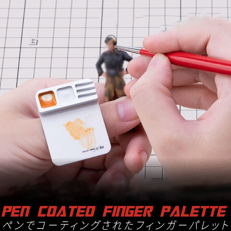 Model Painting Tool Finger Palette Color Mixer Coloring Palette Pen Coated Finger Palette for Military Model & Miniature Models