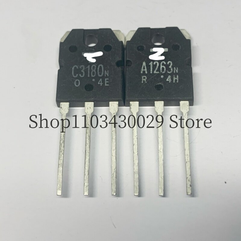 Transistor de PNP, novo e original, 2SC3180, C3180, 2SA1263, A1263, 6A, 80V, 5 pares, 10 PCes