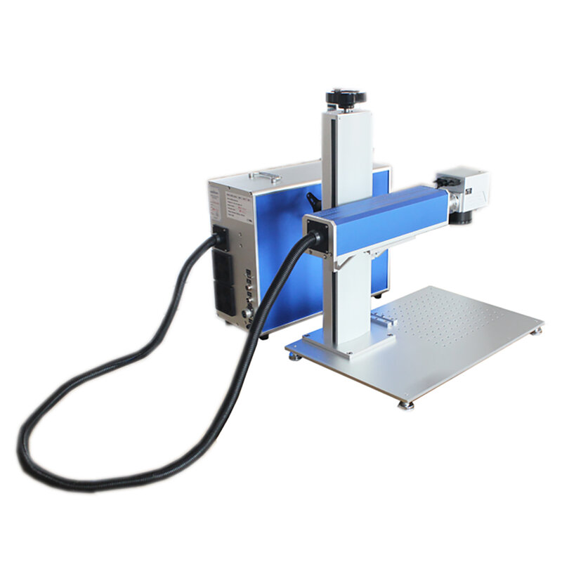 US Stock CALCA 50W Industry Split Fiber Laser Marking Machine for Laser Engraving Tumbler with JPT Laser + Rotation Axis FDA