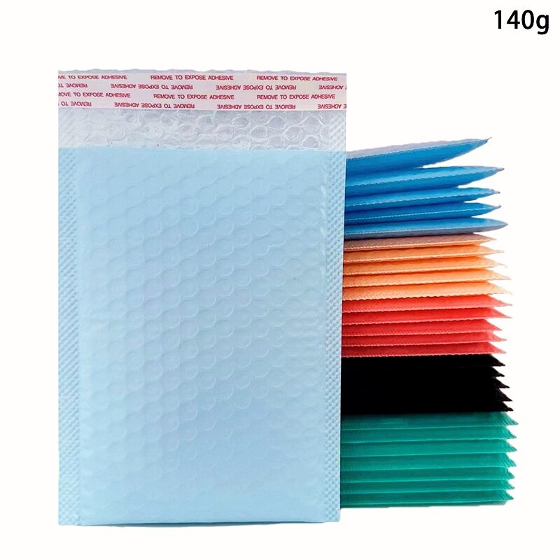 小さな粘着性のあるプラスチック製のバブルバッグ,耐衝撃性のパッケージ,ピンク,青,または黒の色,ジュエリー,ギフト,50個,15x20cm