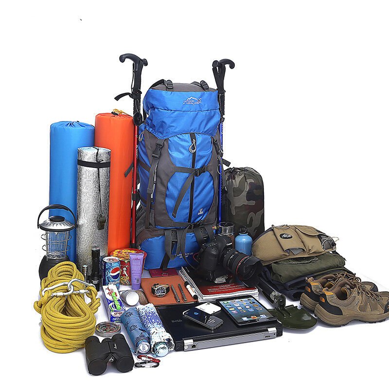 Mountaineering Camping กระเป๋าเป้สะพายหลัง65L ผู้ชายกระเป๋าทหารยุทธวิธีกระเป๋าเป้สะพายหลังผู้หญิงกระเป๋าสำหรับผู้ชายสำหรับผู้ชายเป้สะพายหลังไปโรงเรียน Bushcraft