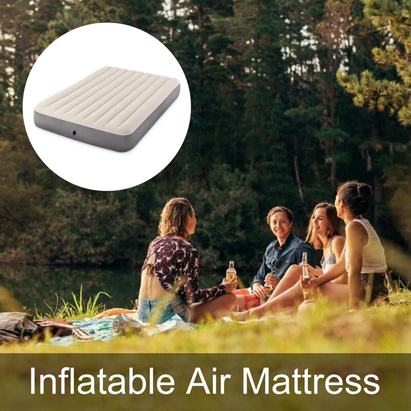 Letto singolo ad aria, materasso ad aria, floccaggio, a prova di umidità, comodo letto portatile per tende pausa pranzo reclinabile pigro