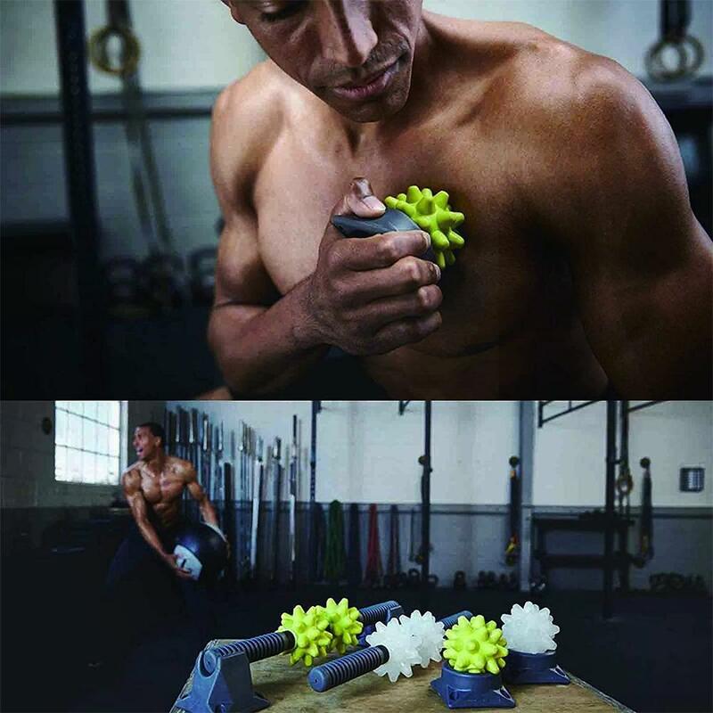 Palla da massaggio portatile per punti di agopuntura con Base per il rilassamento muscolare Fascia Ball Rumble Roller Hedgehog Ball Yoga Sport Fitness O7M1