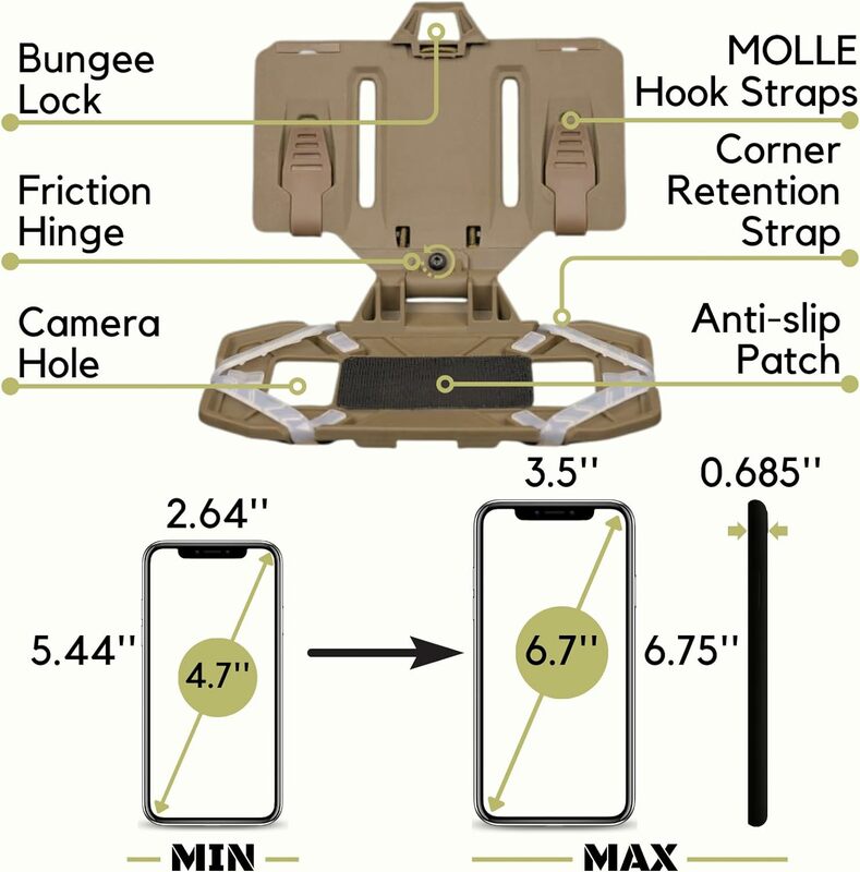 Portador de placa Airsoft Molle, placa de navegación al aire libre, soporte plegable de acceso rápido, chaleco táctico, montaje de aparejo de pecho