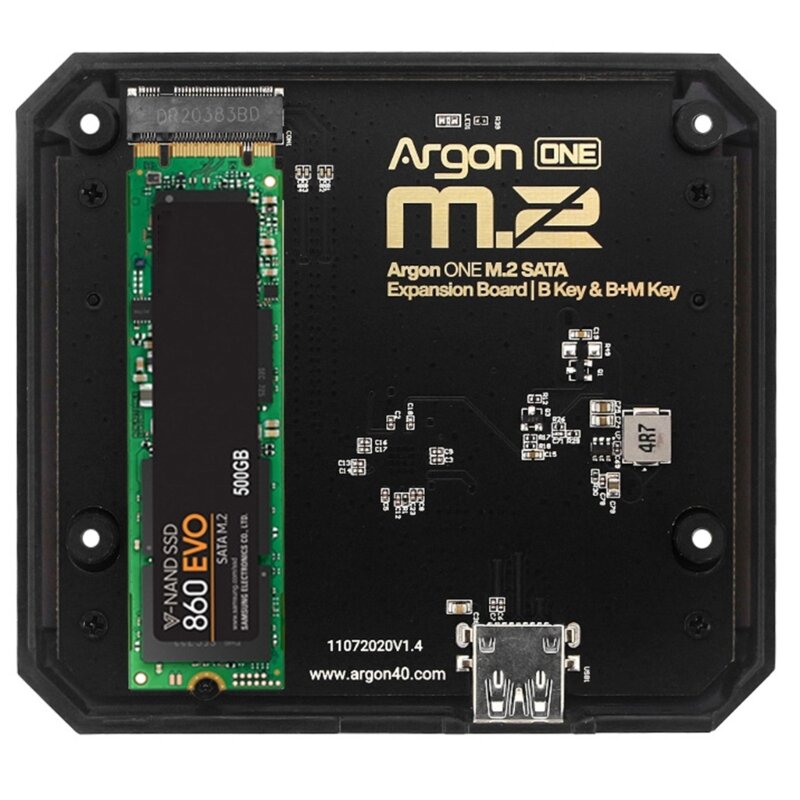 Papan Ekspansi SSD USB M.2 SSD NVME Adaptor untuk RaspberryPi 4 ModelB Base untuk Argon ONE V2 Aksesori Casing