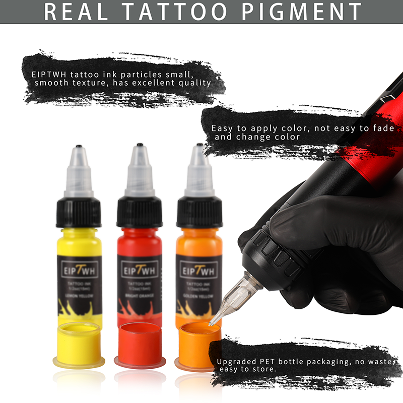 Pigment d'encre de tatouage 15ml, 14 couleurs avec boîte, Kits de tatouage d'art corporel, peintures de beauté professionnelles, maquillage, fournitures de tatouage semi-permanentes