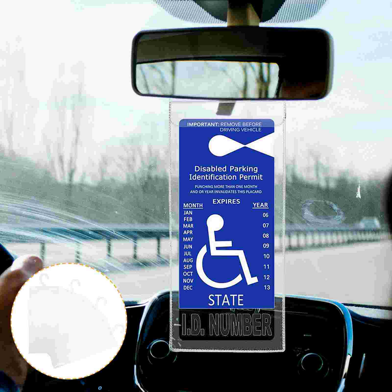 4 Pcs Disability Slogan Hanging Bag Emblems Sign for Car Storage Handicap Parking Card Holder Pvc Tag