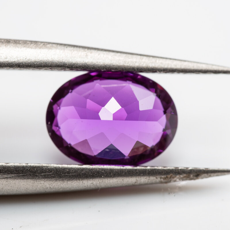 Cuentas de zafiro cultivadas en laboratorio, dijes de forma ovalada, Color rojo púrpura, piedras preciosas, Material de fabricación de joyas Diy, certificado AGL seleccionable