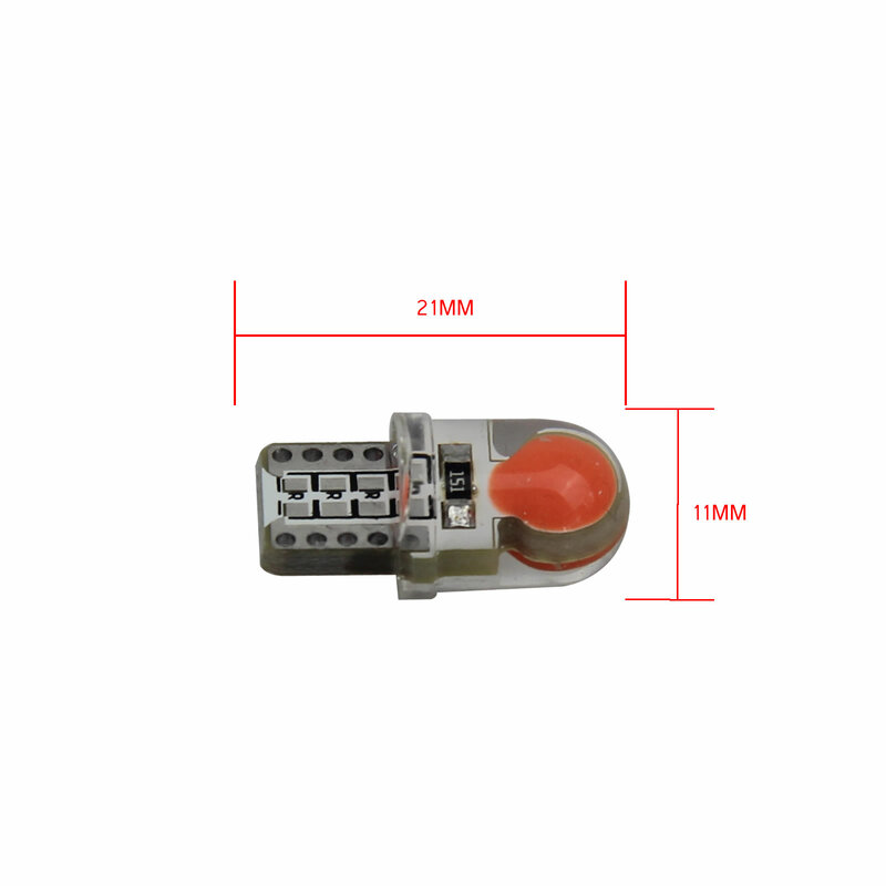 Ampoule de voiture rouge T10 W5W, 1 pièce, lumière d'intérieur en Silicone, 1 COB LED 657 1250 1251 Z2753
