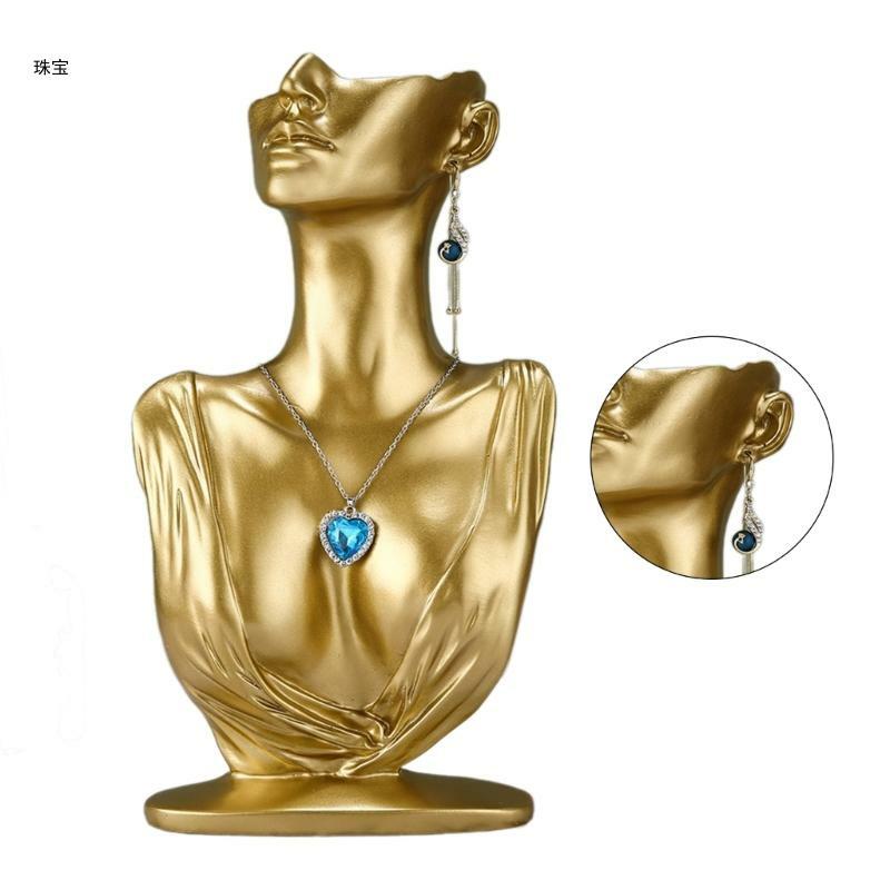 X5QE Стильная стойка для демонстрации ювелирных изделий в форме манекена, ожерелья, органайзер, держатель для сережек