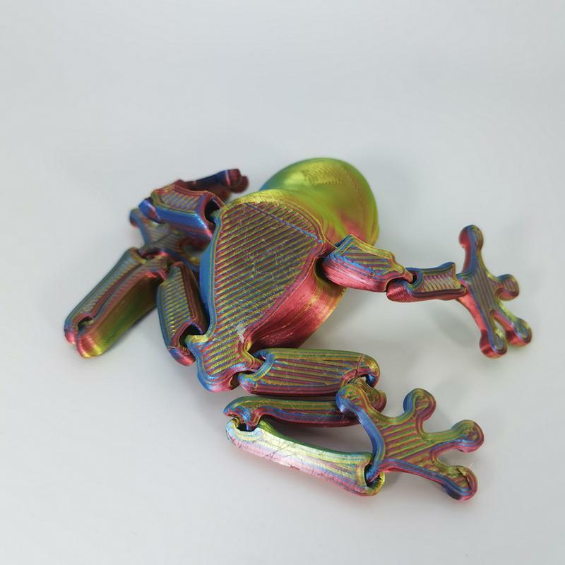 3D Impresso Animal Toy com articulações móveis para crianças, Fidget Brinquedos, Sapo Brinquedos, Animal articulado, Desk Toy